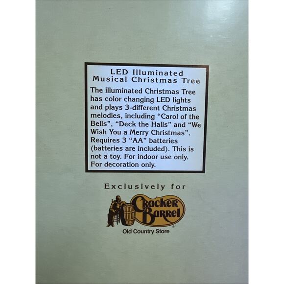 Cracker Barrel Light Up Acrylic Christmas Tree 18” Color-Changing Musical-box - Picture 8 of 8